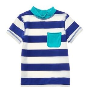 Mini Boden Sz 7/8Y Striped Rash Shirt with Pocket